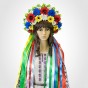 Украинский венок высокий с лентами на голову Марьяна (р. 54-60) 13697