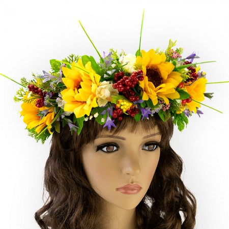 Український віночок об'ємний на голову на голову Амелія 12886