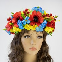 Украинский веночек объемный на голову Василина 12888