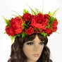 Український віночок об'ємний зі стрічками на голову на голову Яніна 13089