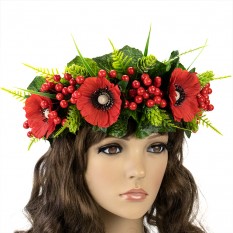 Украинский веночек объемный на голову Ружена 13090