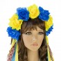 Украинский веночек с лентами на ободке Власта 13448 (желтый с синим)