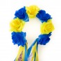 Украинский веночек с лентами на ободке Власта 13448 (желтый с синим)