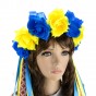 Украинский веночек с лентами на ободке Власта 13448 (желтый с синим)
