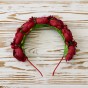 Украинский веночек цветочный на ободке Ганна 13686 (темно-алый)
