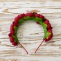 Украинский веночек цветочный на ободке Ганна 13686 (темно-алый)