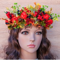 Український осінній віночок на голову на голову Полюшка 12231