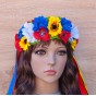 Украинский веночек с лентами на ободке Божена 12230