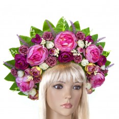 Украинский венок высокий на голову Мирослава 9351