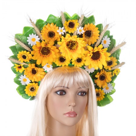 Український вінок високий на голову Соломія 9346