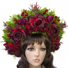 Украинский венок высокий на голову Ведана 11034