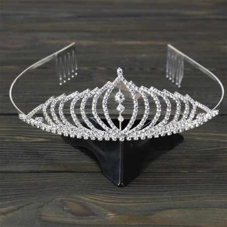 Діадема зі стразами металева 13836