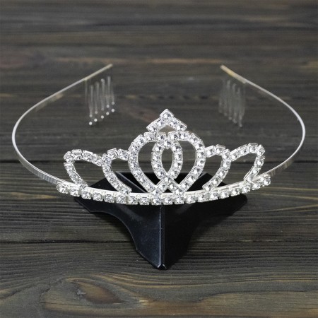 Діадема зі стразами металева 13838