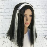 Перука Вампірелла (чорно-біла)