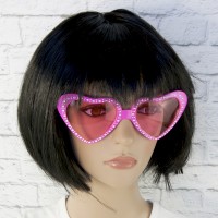 Окуляри Серце зі стразами (рожеві)