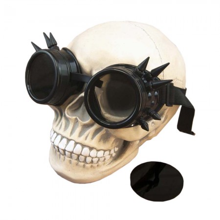 Очки Стимпанк Гогглы Премиум с шипами (черные)