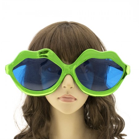 Очки Гигант Губы Металлик (зеленые)