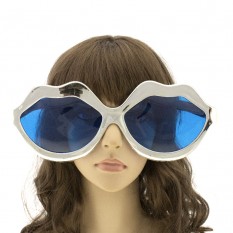 Очки Гигант Губы Металлик (серебряные)