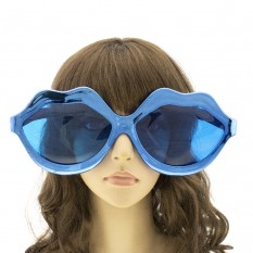 Очки Гигант Губы Металлик (синие)