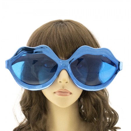 Очки Гигант Губы Металлик (синие)