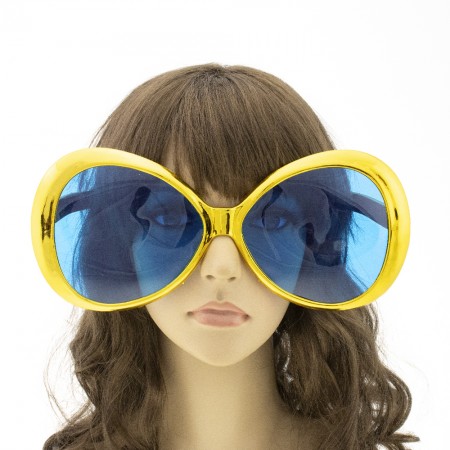 Очки Гигант круглые Металлик (золотые)