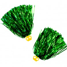 Помпоны для чирлидинга с кольцами для пальцев уп.2 шт  (зеленые)