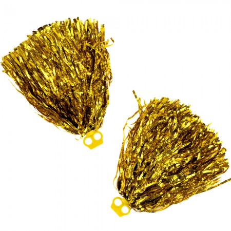 Помпоны для чирлидинга с кольцами для пальцев уп. 2 шт (золотые)