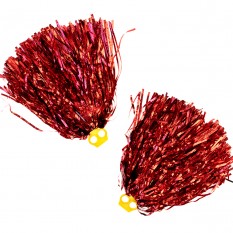 Помпоны для чирлидинга с кольцами для пальцев уп. 2 шт (красные)