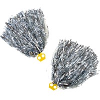 Помпоны для чирлидинга с кольцами для пальцев уп. 2 шт (серебряные)