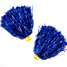 Помпоны для чирлидинга с кольцами для пальцев уп. 2 шт (синие)