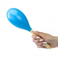 Деревянные Маракасы для танцев 27см (голубые) (1шт)