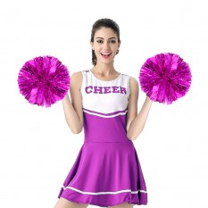 Помпон для чирлидинга Круглый с кольцами для пальцев 1шт (фуксия)