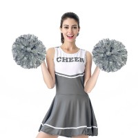 Помпон для чирлидинга Круглый с кольцами для пальцев 1шт (серебряный)