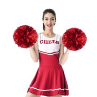 Помпон для чирлидинга Круглый с кольцами для пальцев 1шт (красный)