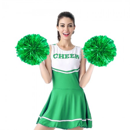 Помпон для чирлидинга Круглый с кольцами для пальцев 1шт (зеленый)