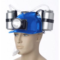 Шолом для пива з ліхтарем (синій)