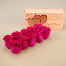 Бутоны роз Подарочный набор из мыла 12568 (малиновый)