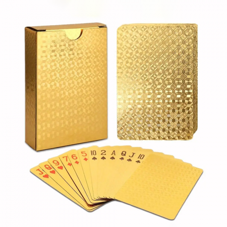 Карты игральные пластиковые (золотые)