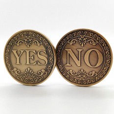 Сувенирная монета принятия решений YES/NO 3703 (золото антик)