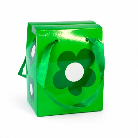 Коробка для подарка складная 11х10х7см (зеленая)