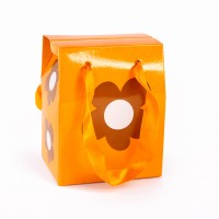 Коробка для подарка складная 11х10х7см (оранжевая)