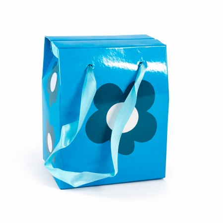 Коробка для подарка складная 11х10х7см (синяя)