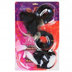 Набір Кохання Fantasy чорний (ручники, перо, трусики)