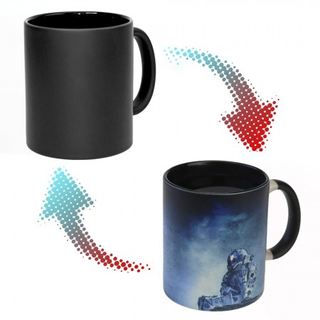 Чашка хамелеон 66154 Моя Земля (черная)