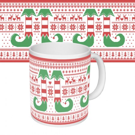 Чашка с принтом 63611 новогодняя Носки эльфа