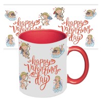 Чашка з принтом 64101 Ангели кохання (червона)