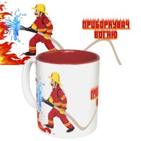 Чашка с принтом 65391 Приборкувач вогню (красная)