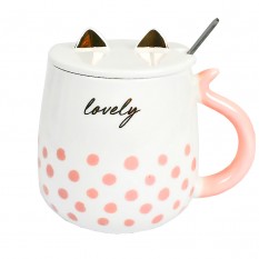 Чашка Cat-Lovely с крышкой и ложкой