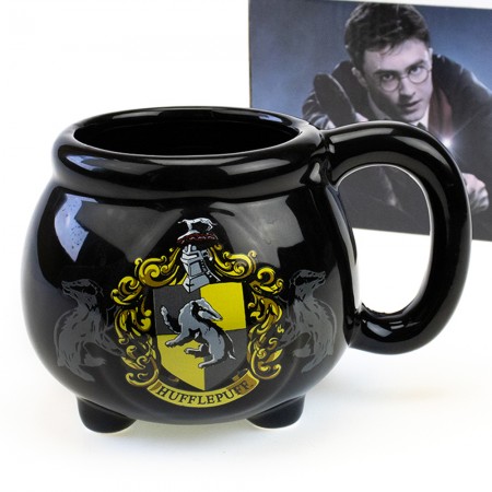 Кружка Гарри Поттер Котелок с гербом Пуфендуй
