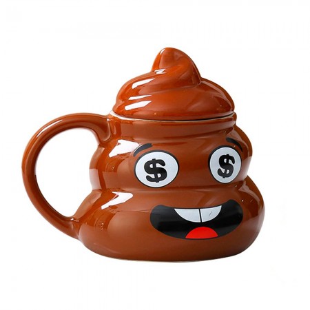 Кружка керамическая фигурная Какашка Emoji №2